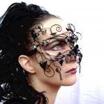 Gothic Vine Masquerade Mask, With Acrylic Leaves,..
