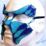Aquamarine Mens Masquerade Mask, Handmade