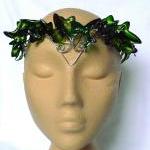 Ivy Crown In Green And Silver, Winter Wedding,..