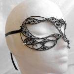 Black And Silver Masquerade Mask, Handmade