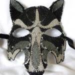 Wolf Mens Masquerade Mask, Handmade