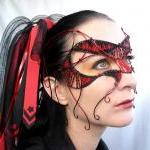 Red And Black Cyber Gothic Mask