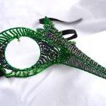 Green Humming Bird Mask, Ladies, Handmade