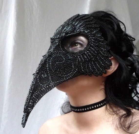 Raven Masquerade Mask, Gothic, Handmade