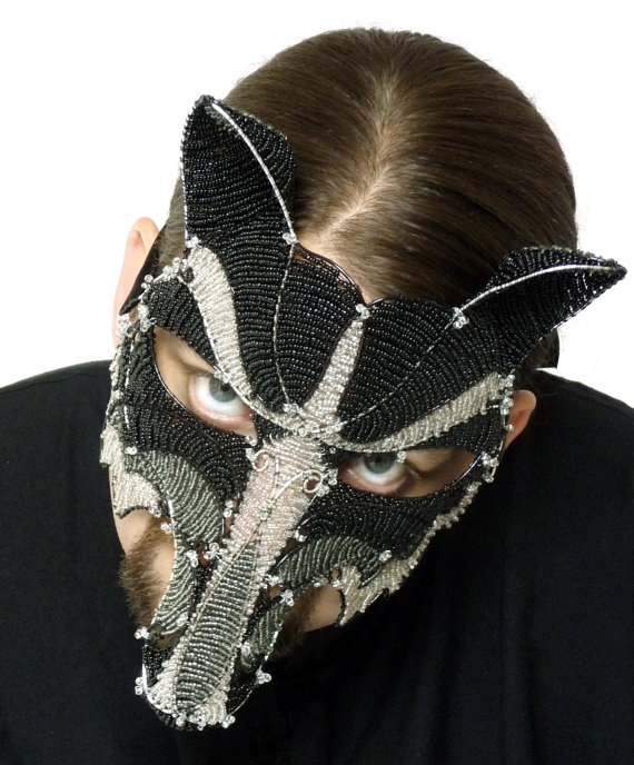 Wolf Mens Masquerade Mask, Handmade