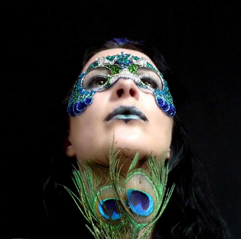 Peacock Masquerade Mask, Handmade